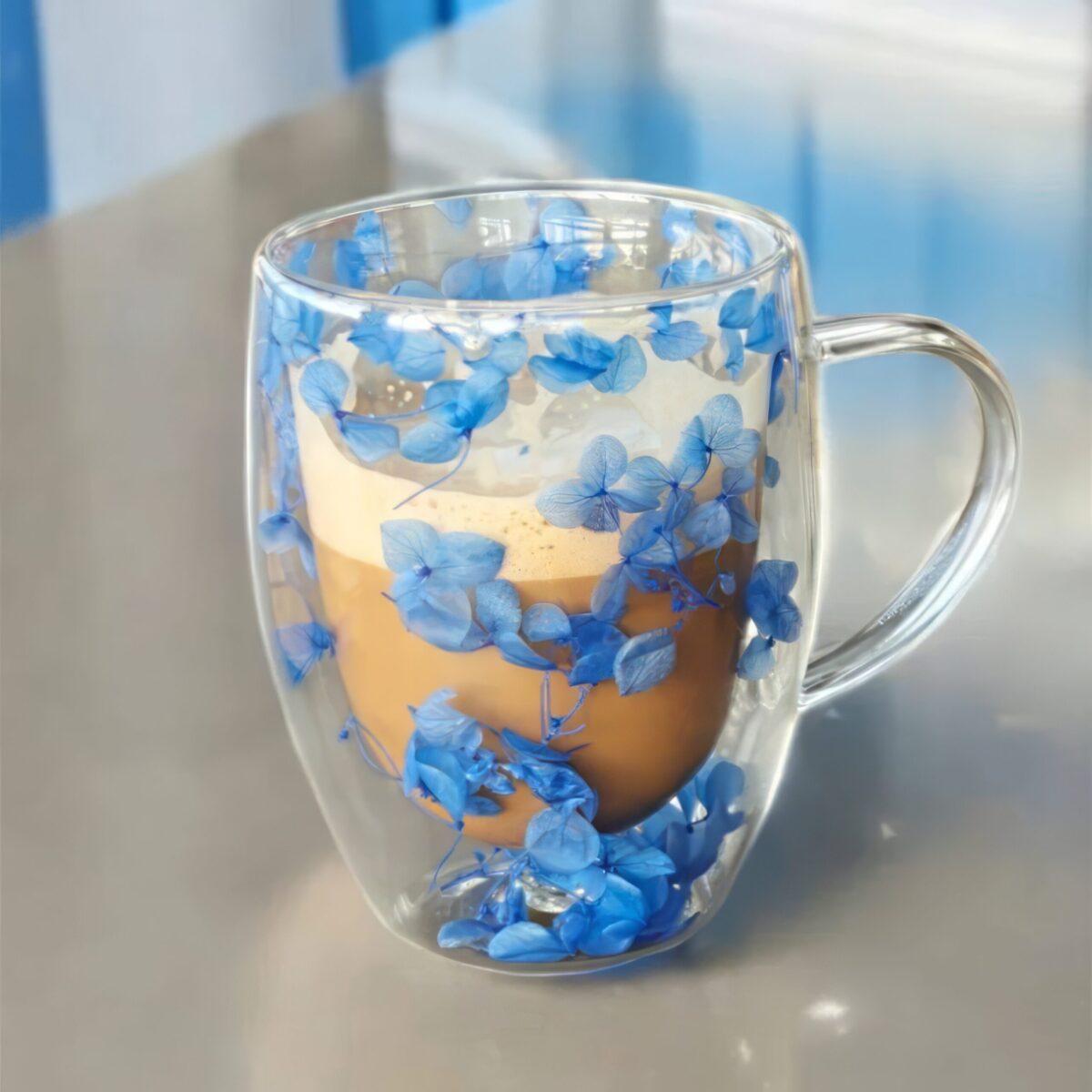 Szklanka do Herbaty Kawy Termiczna z Kwiatami w Środku 300ml - obrazek 2