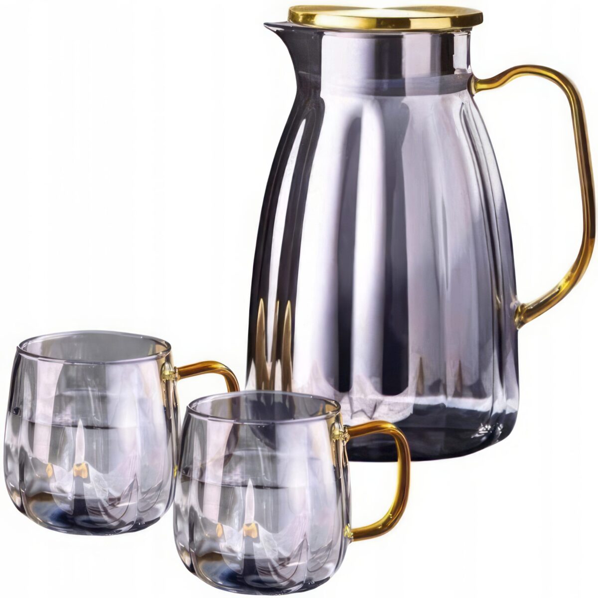 Szklany Dzbanek 1600ml i Szklanki 350ml Zestaw do Napojów Opalizujący Komplet - obrazek 9