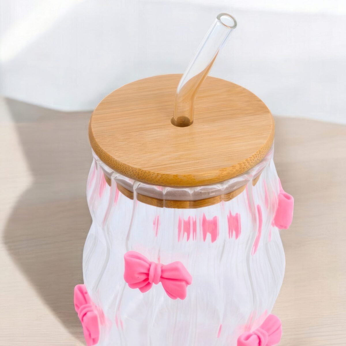 Szklanka Do Napojów Kubek Ze Słomka Przykrywka Do Smootkie Kawy 450ml - obrazek 3