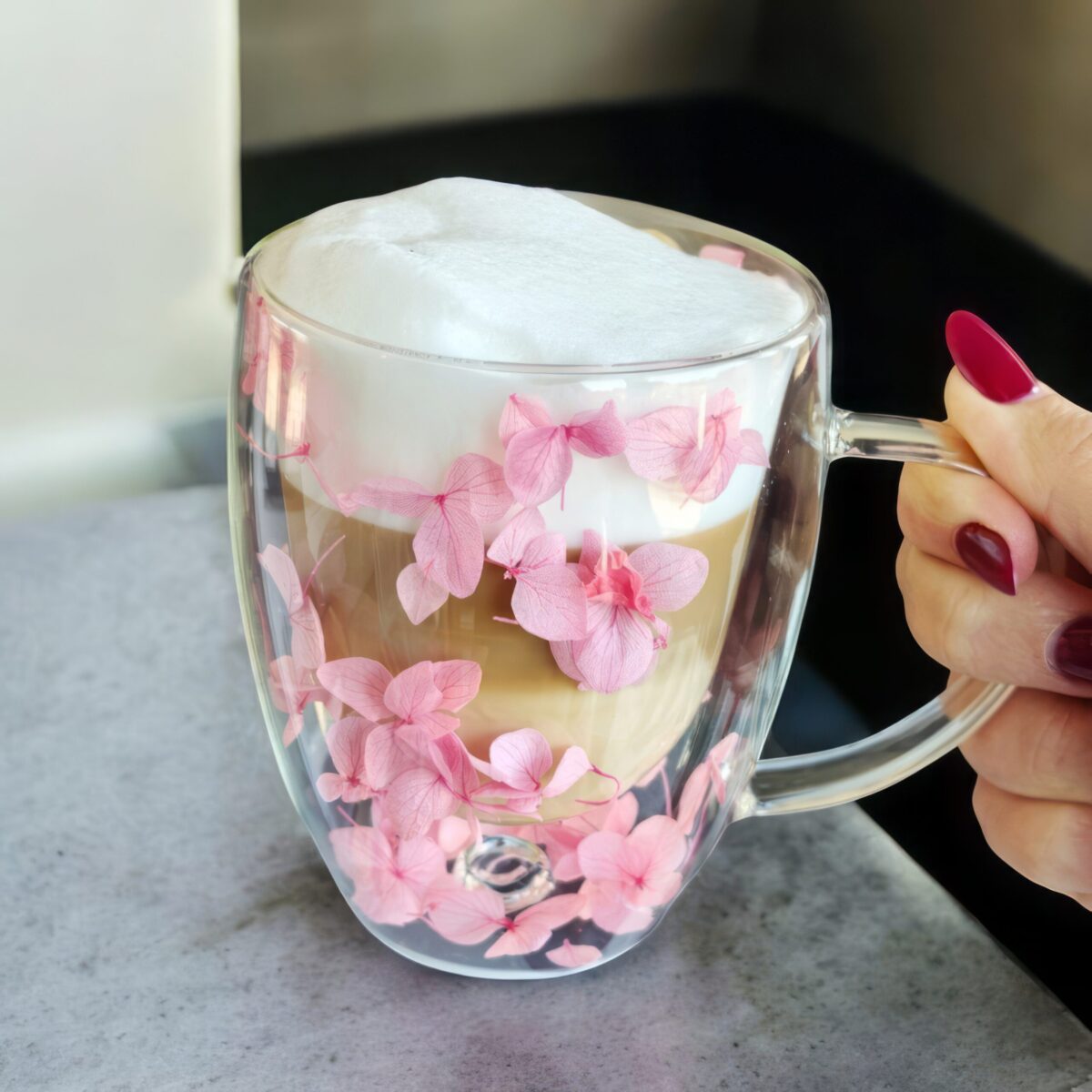 Szklanka do Herbaty Kawy Termiczna z Kwiatami w Środku 300ml - obrazek 4
