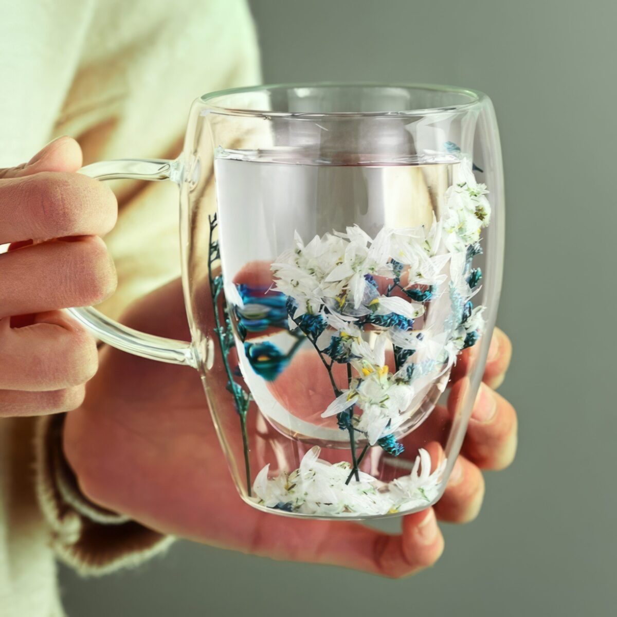 Szklanka do Herbaty Kawy Termiczna z Kwiatami w Środku 300ml - obrazek 3