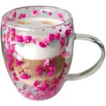 Szklanka do Herbaty Kawy Termiczna z Kwiatami w Środku 300ml