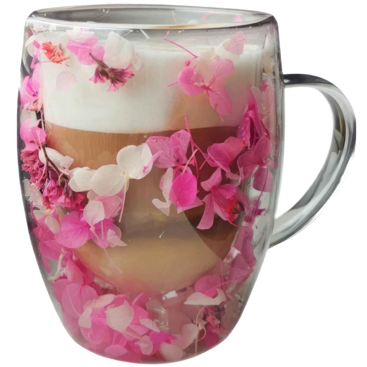 Szklanka do Herbaty Kawy Termiczna z Kwiatami w Środku 300ml - obrazek 1