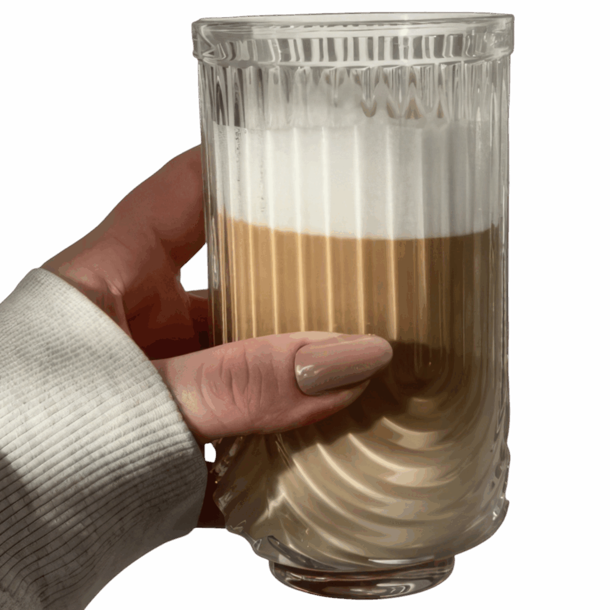 Szklanka Ryflowana Wysoka do Napojów Drinków Grube Szkło 420ml - obrazek 1