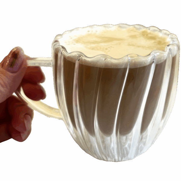 Szklanka Termiczna Ryflowana do Napojów Kawy Grube Szkło 250ml