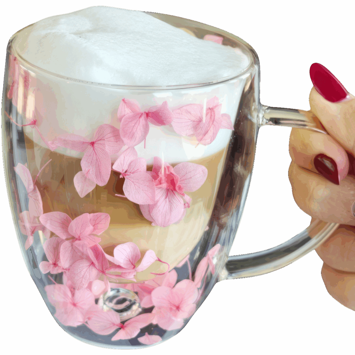 Szklanka do Herbaty Kawy Termiczna z Kwiatami w Środku 300ml - obrazek 1