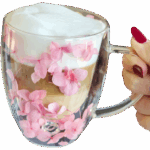 Szklanka do Herbaty Kawy Termiczna z Kwiatami w Środku 300ml