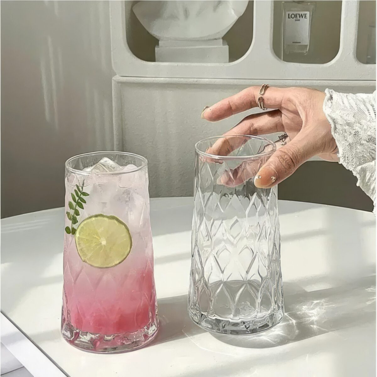 Szklanki Falowane Zestaw 3 Szklanek Do Napojów Drinków 475ml - obrazek 5