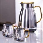 Szklany Dzbanek 1600ml i Szklanki 350ml Zestaw do Napojów Opalizujący Komplet - obrazek 2
