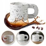 Kubek Ceramiczny z Uchem na Kawę Herbatę Duży Kremowy 300ml - obrazek 4