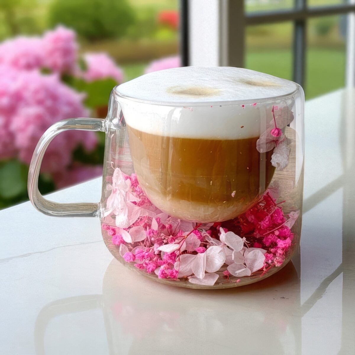 Szklanka Termiczna do Kawy Latte z Kwiatami w Środku 180ml - obrazek 5