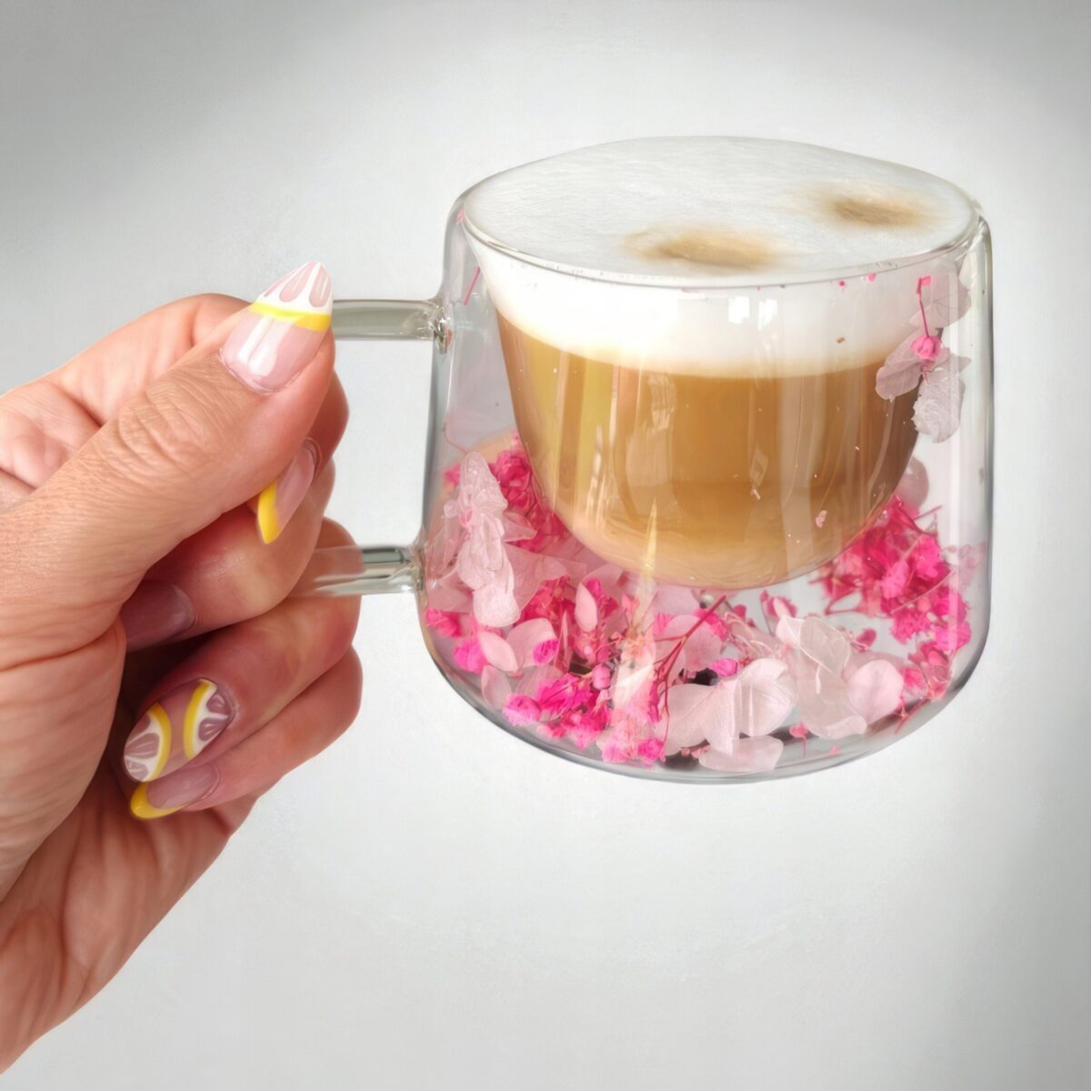 Szklanka Termiczna do Kawy Latte z Kwiatami w Środku 180ml - obrazek 2