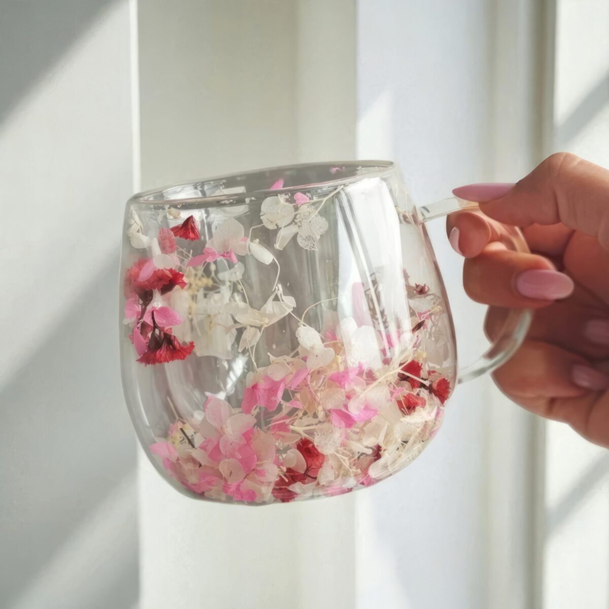 Szklanka Termiczna do Kawy Latte z Kwiatami w Środku 350ml - obrazek 5