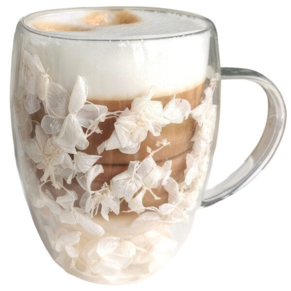 Szklanka Termiczna do Herbaty Kawy z Kwiatami w Środku 300ml