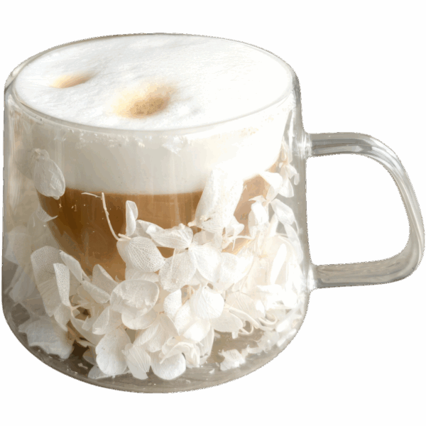 Szklanka Termiczna do Kawy Latte z Kwiatami w Środku 180ml