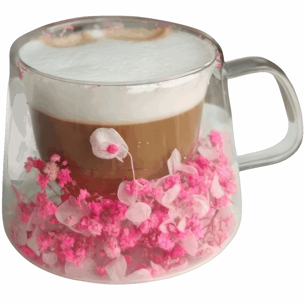 Szklanka Termiczna do Kawy Latte z Kwiatami w Środku 180ml - obrazek 1